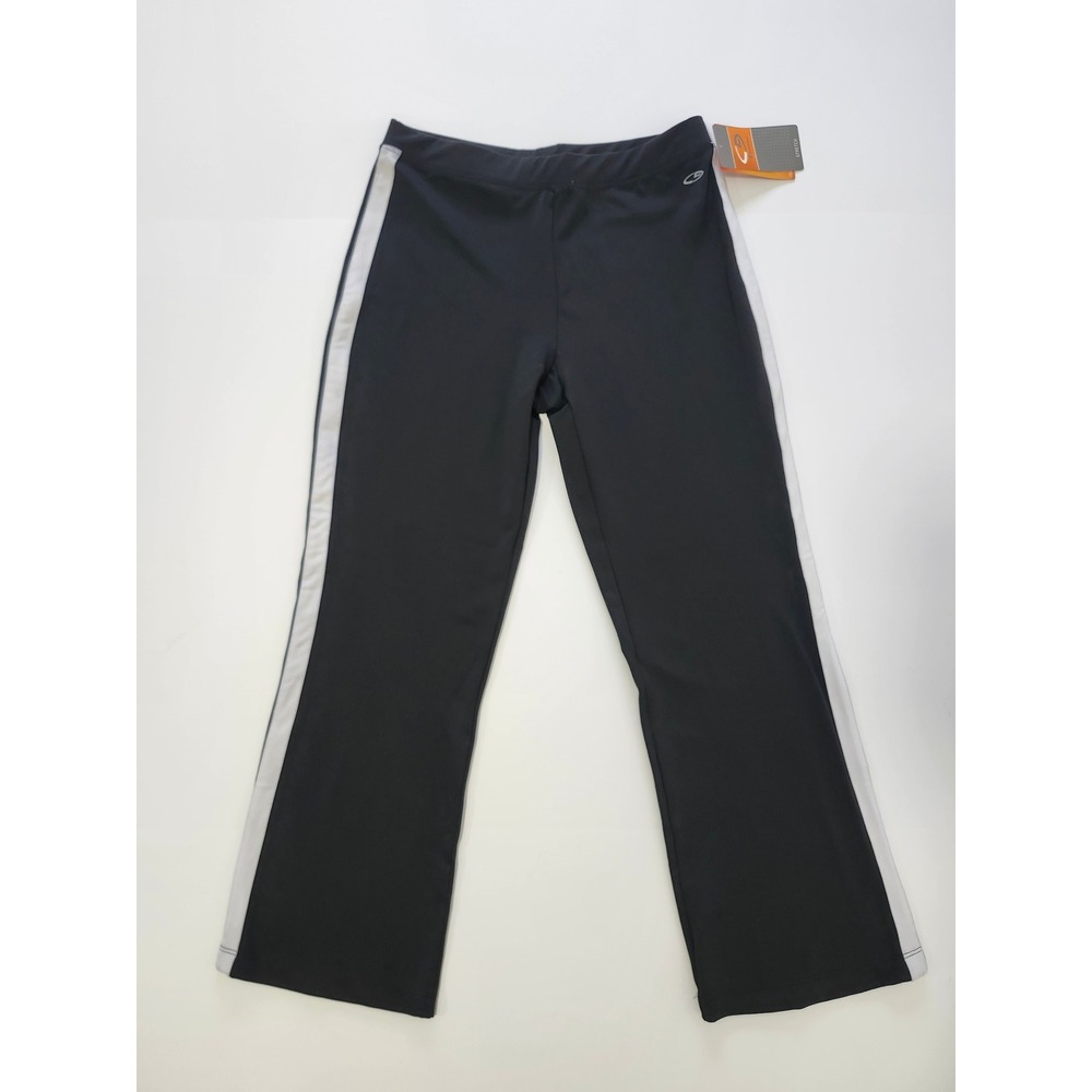 C9 by Champion Womens Black Grey Stripe Yoga Pants Bootcut Stretch M P9105-054